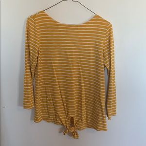 Yellow striped long sleeve top